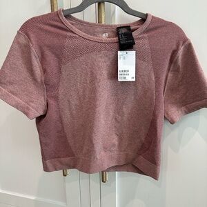H&M Pink Cropped Athleisure Top